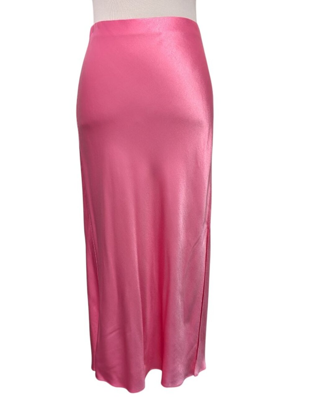 Rails Womens Size M Maya Malibu Pink Side Slit Sleek Silk Midi Pullon Slip Skirt